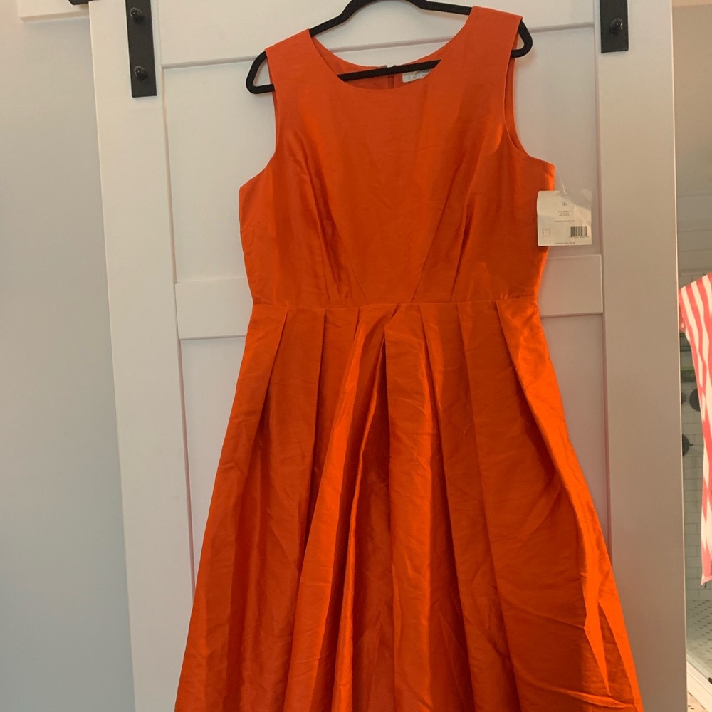 Orange Formal Pleaded Dress